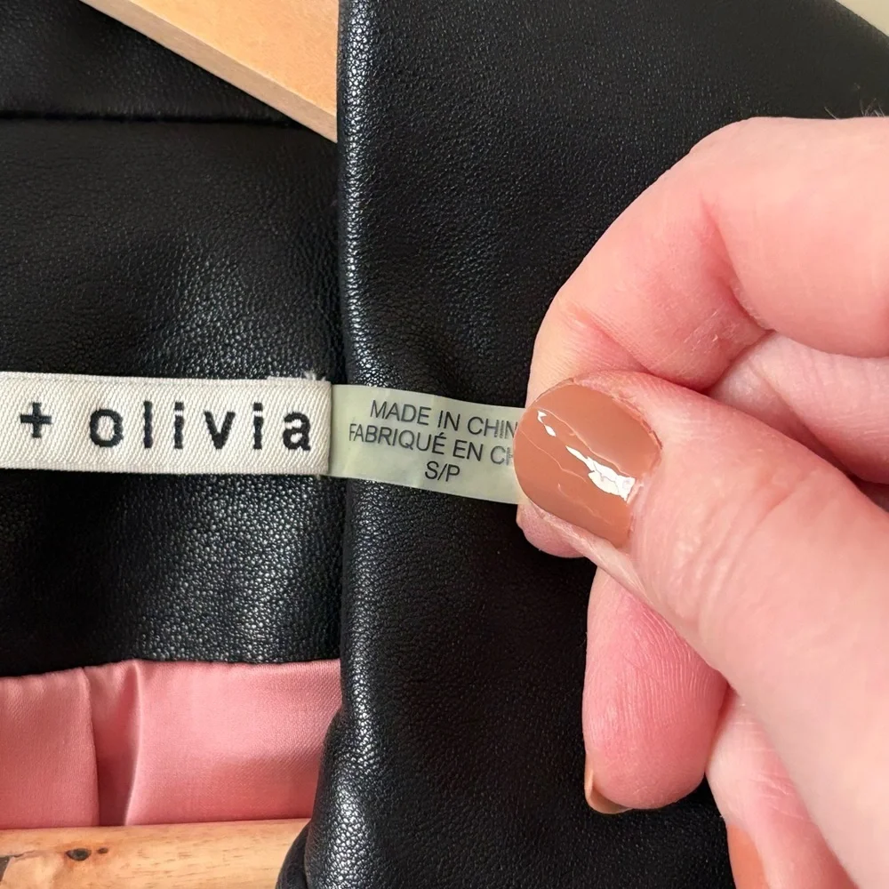 Alice + Olivia Lamb Leather Moto Jacket – “LOVE YOURSELF” – Size S - Picture 6 of 11